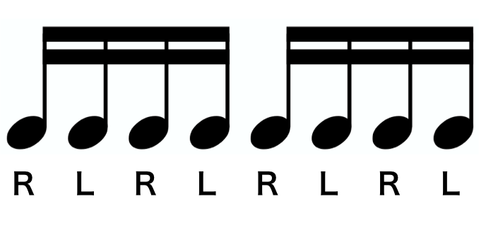 Alternating single stroke roll